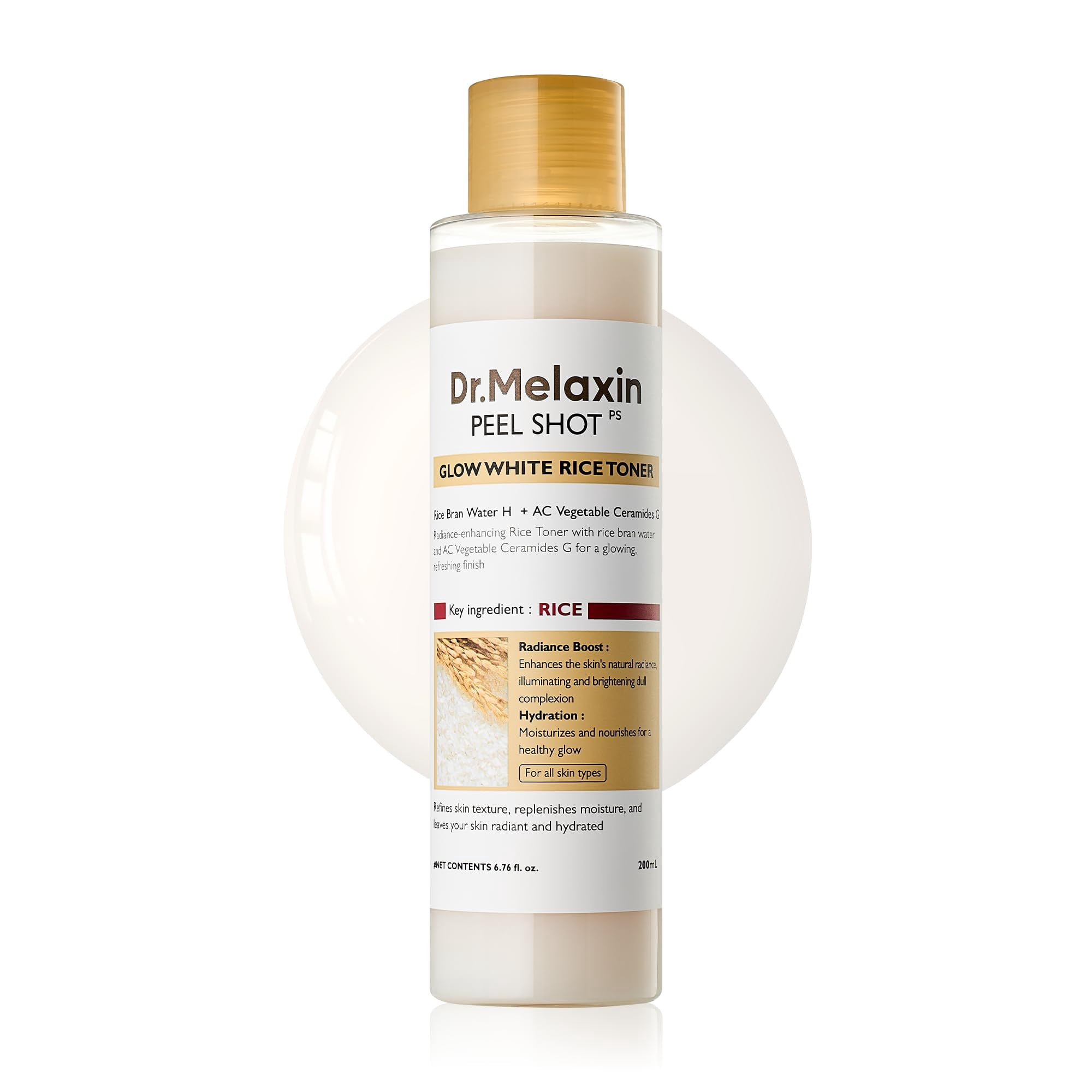 Dr.melaxin - Tónico Dr. Melaxin Peel Shot Glow Rice 200 Ml Para Piel Hidratada