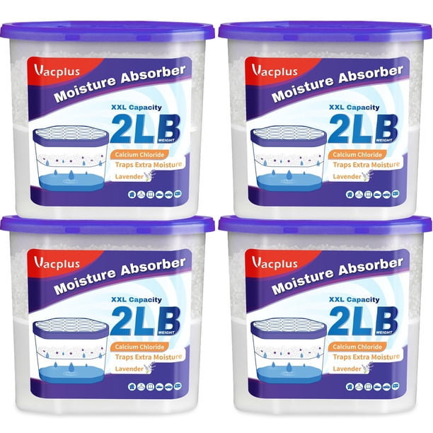 Deshumidificador Humedad Absorber Vacplus de 2200 ml, paquete de 4 unidades, color lavanda