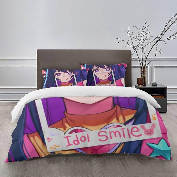 OI NO KO Bedding Se Bed Cartoon Duvet Cover Lightweight3 Piece Bet Set