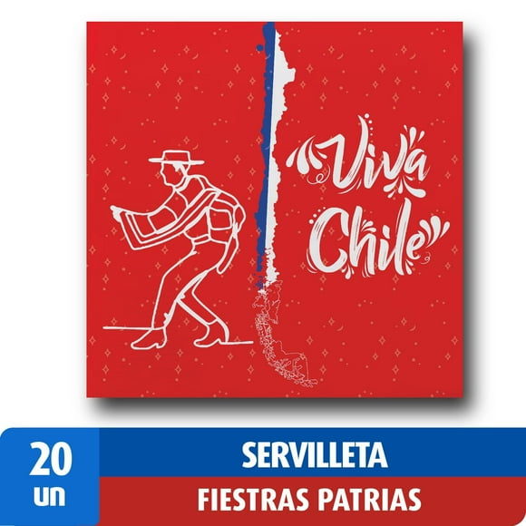 Servilletas Doble Hoja Style Fiestas Patrias Viva Chile Hombre, 20 Un