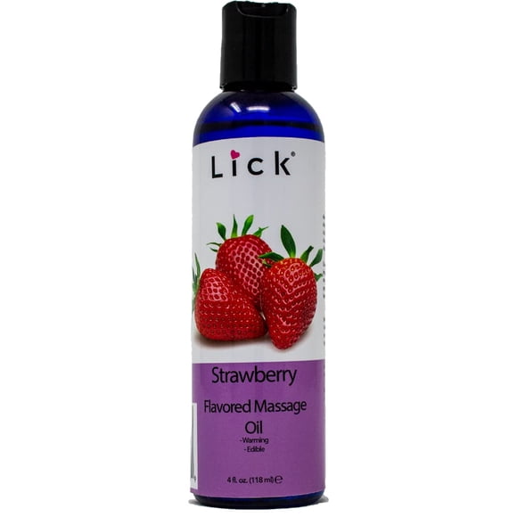 Aceite de masaje LICK con sabor a fresa con vitamina E 120 ml