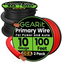Juego De Cables Gearit Calibre 10 Cca 30 M Negro/Rojo Para Automoción