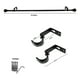 thumbnail image 5 of Set Simple De Barra Para Cortina Extensible 70-120 Cm De Metal Diámetro 13/16 Mm Soporte De Muro Terminal Bola Color Negro, 5 of 5