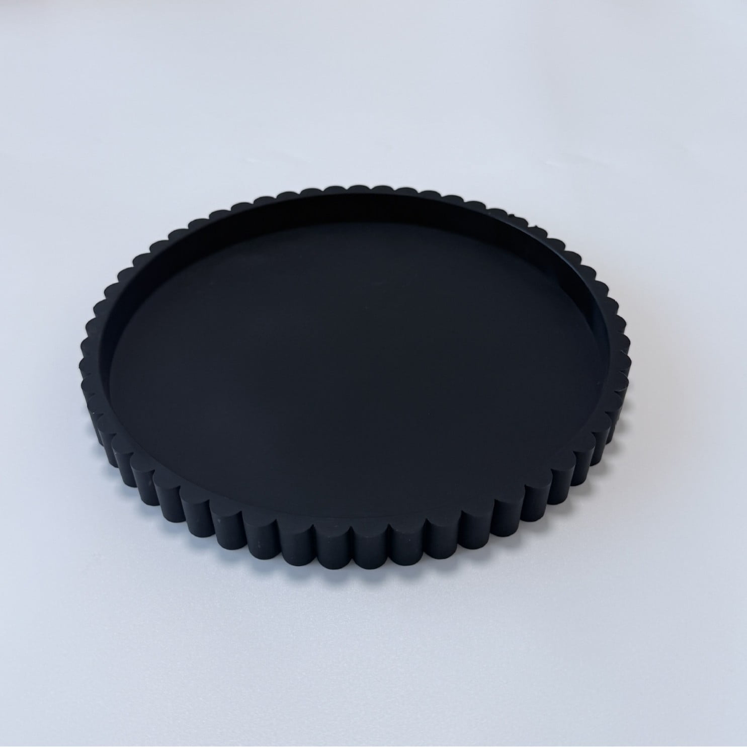 Xusx111 - Bandeja Decorativa Para Mesa De Café, Sala De Estar, Mesa Lateral, 12 "negro Redondo De Silicona Decoración Del Hogar Bandejas De Servicio Para La Mesa De Acento, Mesa De Consola