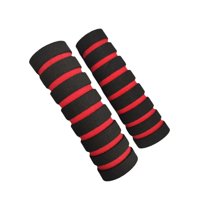 Magideal - 2X Puños De Manillar De Bicicleta De Montaña, Puños De Bicicleta De Esponja, Empuñaduras De Manillar De Bicicleta Antideslizantes De Manejo Cómodo A Rojo