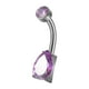 thumbnail image 5 of Clicker Ombligo Anillos Accesorio De Moda Diamantes De Imitación Ombligo Piercing Aro Púrpura, 5 of 5