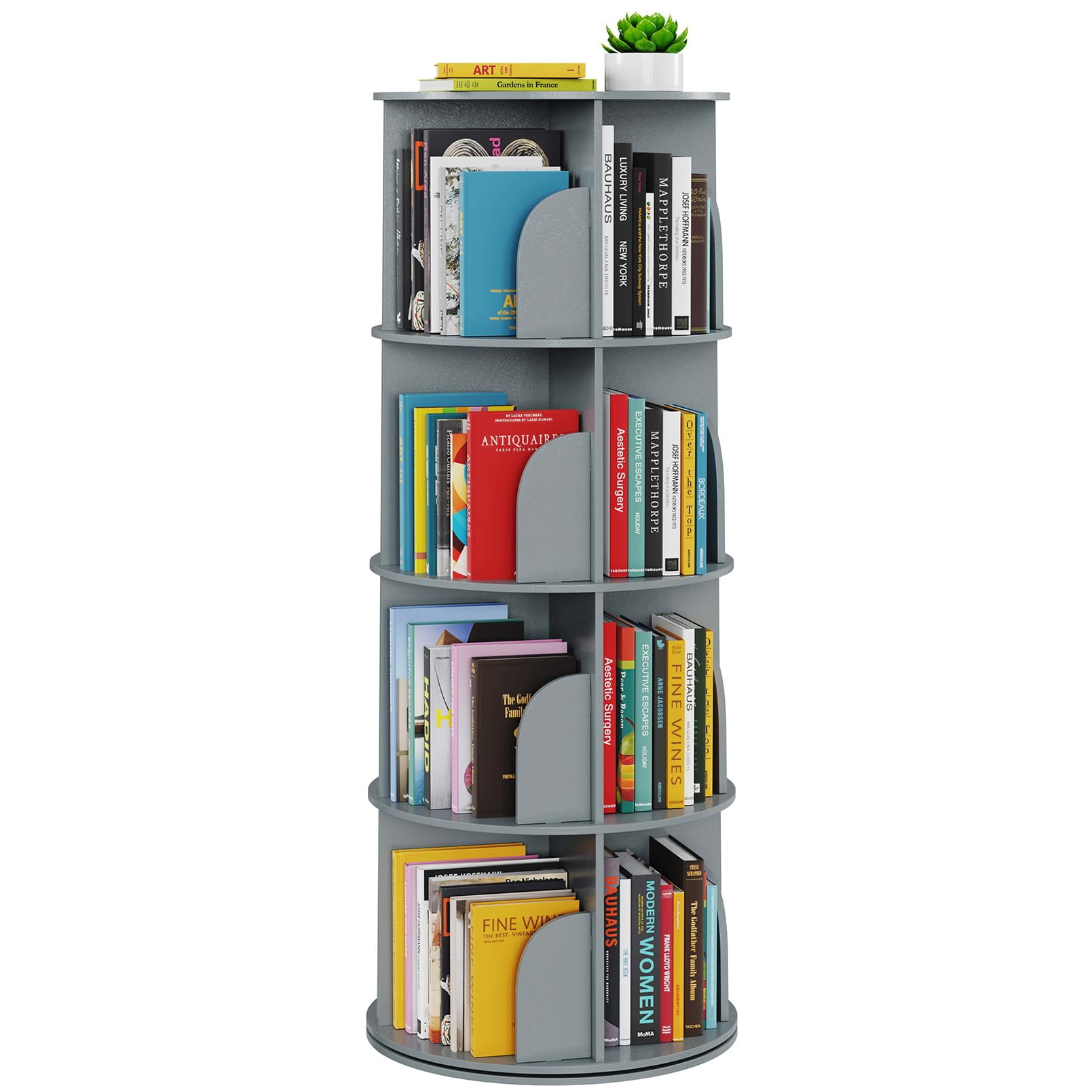 Estantería Giratoria Tower Spaceaid De 4 Niveles, Gris Lazy Susan