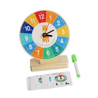 Bothyi - Reloj De Madera Juguete Enseñanza Relojes Para Niños Para Jardín De Infantes Para 3 4 5 Años Eléctrico