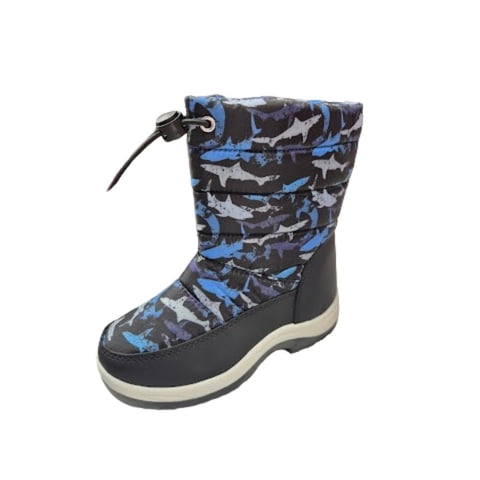 Vinnys Outlet - Bota De Nieve Impermeable Niño Tiburones Azul Gris