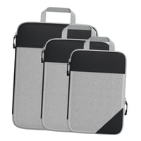 Magideal - Cubos De Embalaje De Compresión Organizador De Equipaje Portátil De 3 Piezas Que Ensancha La Correa De Mano Ligero Y Fácil De Identificar Para Mujeres Negro