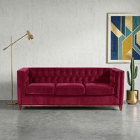 Latam Home - Sofa Roma 3 C Tela Velvet Burdeo