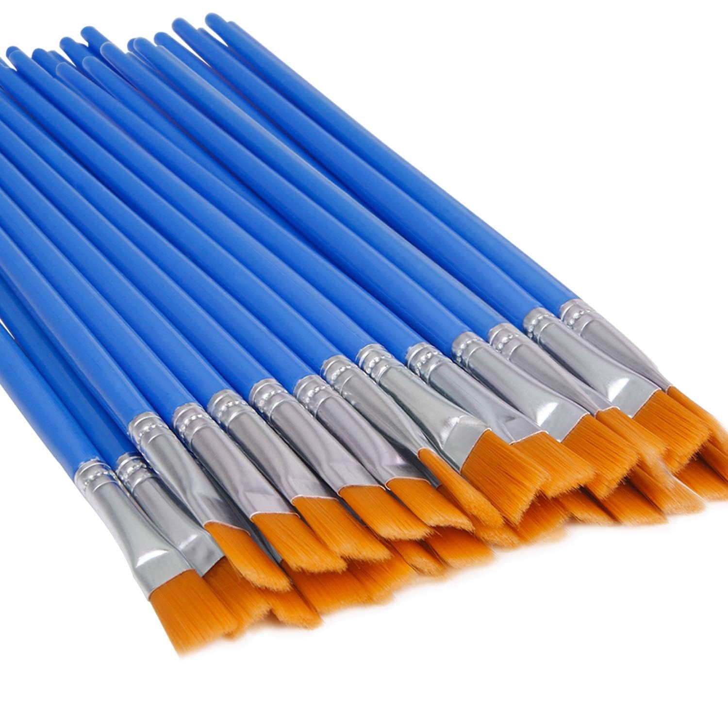 Set De 30 Pinceles Planos De Nylon Sintético Upins