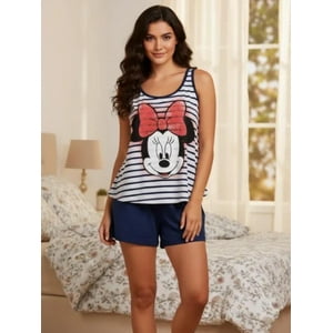 Disney - Pijama Mujer Minnie Mouse Azul Xl
