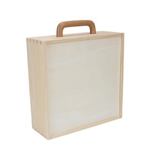Magideal - Caja De Madera Con Asa Cajas De Regalo De Madera Para Regalos Con Tapa Caja De Recuerdo Portátil Sin Pintar Joyero Para Decoración Del Hogar , Tapa De Madera Grande