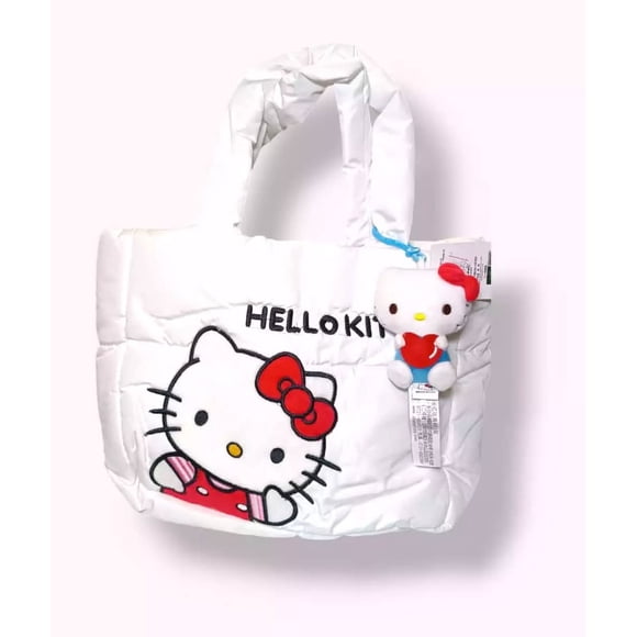 Bolso Hello Kitty Plush Blanco + Peluche colgante Hello Kitty