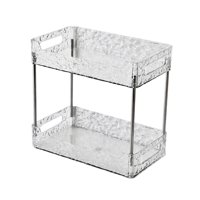 Bothyi - Estante De Almacenamiento Para Baño, Bandeja De Tocador, Bandeja De Joyería Para Champú, Cocina, Baño, Blanco Claro, 2 Capas