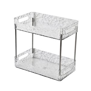 Bothyi - Estante De Almacenamiento Para Baño, Bandeja De Tocador, Bandeja De Joyería Para Champú, Cocina, Baño, Blanco Claro, 2 Capas