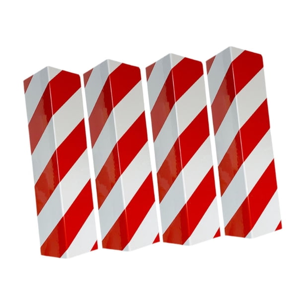 Protección de Pared de Garaje con Almohadilla Reflectante, Accesorios Portátiles, Parachoques de Repuesto Robustos, Protección de Pared de Espuma para 4 esquinas rojas y blancas