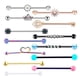 thumbnail image 1 of 13x 14G Industrial Barbell Pendientes Corazón Flor Rhinestone Piercing Joyería, 1 of 5