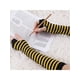 thumbnail image 3 of GUANTES SIN DEDOS PARA MUJER INSPIRE CHIC, GUANTES DE BRAZO TEJIDOS CON ESTAMPADO, LARGO HASTA EL CODO, AMARILLO NEGRO, 3 of 6