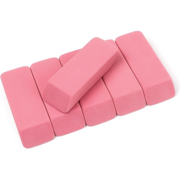 Tamaki Large Erasers, Pink, Pack of 6