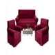 thumbnail image 2 of Pack De Fundas De Sofa 3+1+1 Con Diseño En Forma De Hoja Con Velo 3 1 1 Color Burdeo, 2 of 4