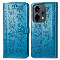 Funda Cartera Foxdock Para Oppo Reno 14 5G , Flip Pu Con Relieve De Gatos Y Perros, Tarjetero Y Soporte