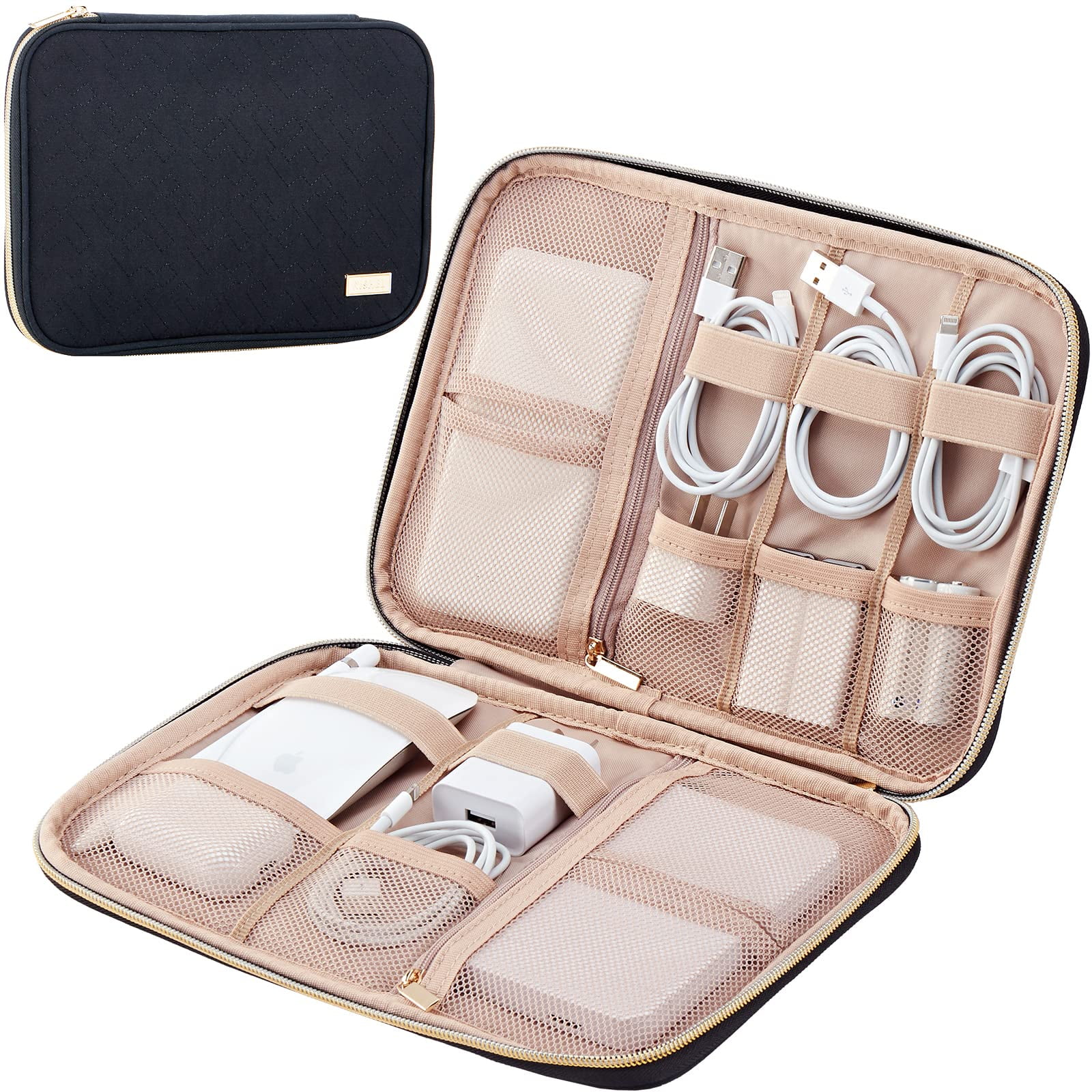 Funda Organizadora Nishel Negra Para Cargador, Cable