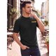 thumbnail image 4 of INSPIRE CHIC Camiseta de Hombre Casual con Cuello Redondo y Bolsillo en el Pecho de Manga Corta Elástica M Negro, 4 of 5