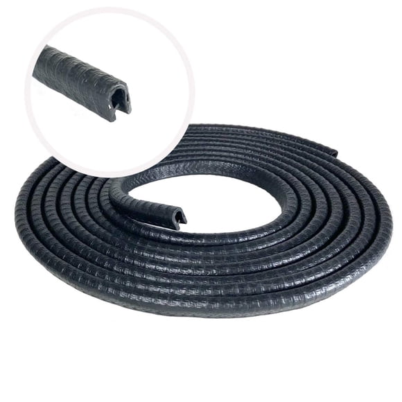 Sello de goma para bordes, negro, pequeño, 3 mm x 3 mm (3 m de largo), color negro