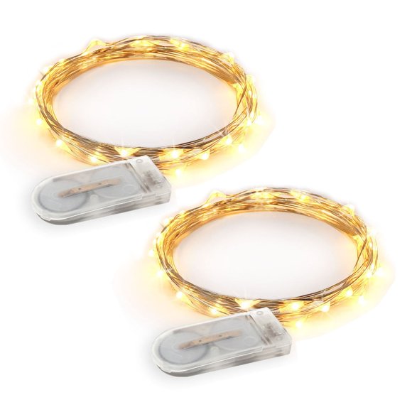 Luces de cadena RTGS - Juego de 2, 2 m, impermeables, blanco cálido
