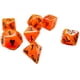 thumbnail image 1 of Set de 7 dados Chessex Orange Vortex Mini con números negros de 10 mm, 1 of 2