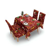 Tf - Juego Mantel Más 6 Fundas De Sillas Antimanchas Navideño 140X220 Cm 04
