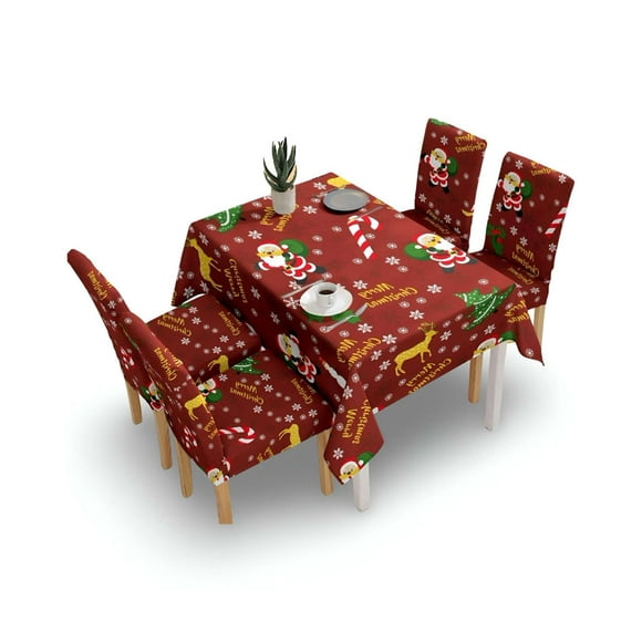 SET Mantel más 6 fundas de sillas antimanchas navideño 140x220 cm 04