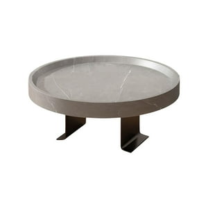 Santú Home & Deco - Bandeja Para Sofa Gris Redonda Mesa Auxiliar Posavasos
