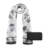 Kubayoff - Kenneth Cole - Pack Bufanda Oni Blanca + Billetera Ava Negra