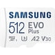 thumbnail image 1 of MicroSD Samsung EVO Plus 512GB U3 A2 V30 130MBs, 1 of 3