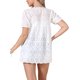 thumbnail image 3 of Tops de verano para mujeres con mangas cortas abullonadas, cuello en V, hueco, camiseta casual M blanca, 3 of 6