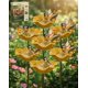 thumbnail image 1 of Estaca jardín flor metal hecha mano con baño abejas decoración exterior regalo polinizadores, 1 of 8