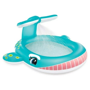 Intex - Piscina Niño Inflable Ballena Con Aspersor De Agua 201X196X91 Cm