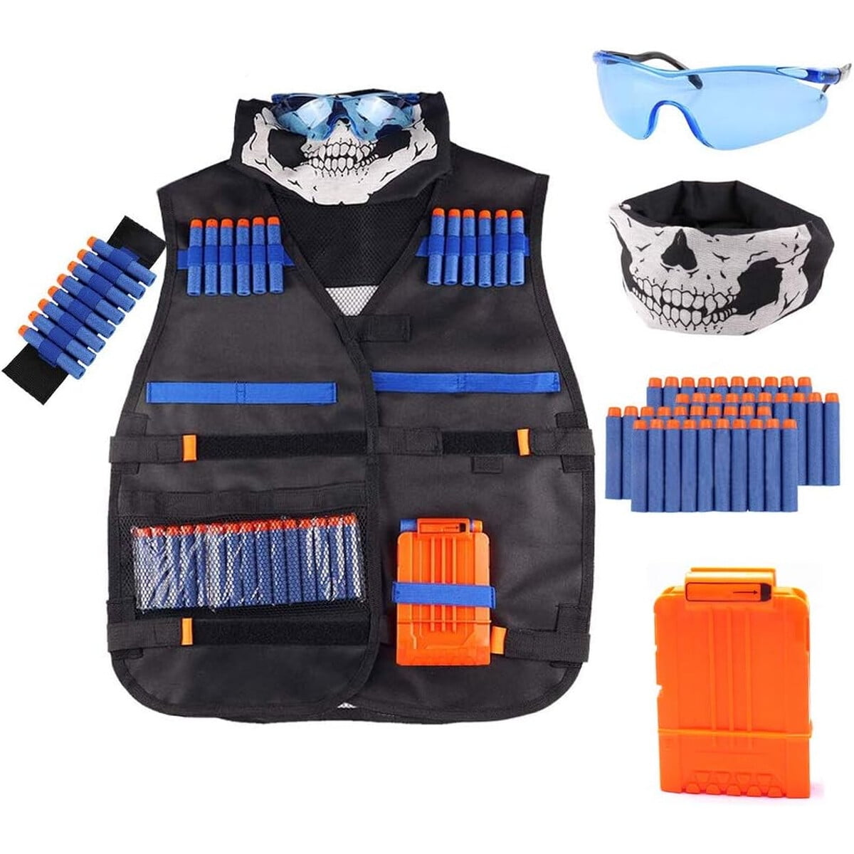 Genérico - Chaleco Tactico Kit Para Nerf Nstrike Elite Con Mascara Y Dardos