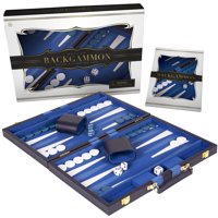 Set De Backgammon Crazy Games Classic Con Funda De Piel Azul