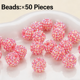thumbnail image 1 of suxuMhao Cuentas de Resina Multicolor con Pedrería Al por Mayor Cuentas Redondas con Pavé 10mmx12mm Cuentas para Pulsera para Hacer Joyería Manualidades Cuentas de Bola de Discoteca 50 Piezas, 1 of 2