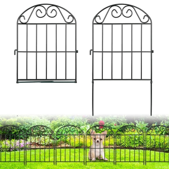 Cerca para jardín ADAVIN de 7,3 m x 61 cm, paneles metálicos resistentes al óxido