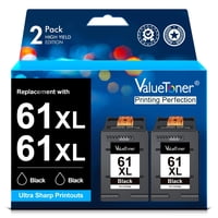Cartuchos De Tinta Valuetoner De Repuesto Para Hp 61Xl Negros (2)