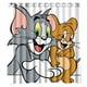 thumbnail image 1 of Cortina de ducha de Tom y Jerry, gato y ratón, juego de cortina de baño con ganchos, tamaño 66 x 72 pulgadas, 1 of 3