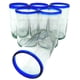 thumbnail image 5 of Juego de 6 vasos de vidrio Dos Sueños de 414 ml con borde azul, 5 of 9
