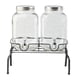 thumbnail image 4 of Dispensador de bebidas de vidrio, paquete de 2, 4, barbacoa, 2 vasos con soporte para fiestas, bebidas, jugo, boda , Grifo de plástico, 4 of 5