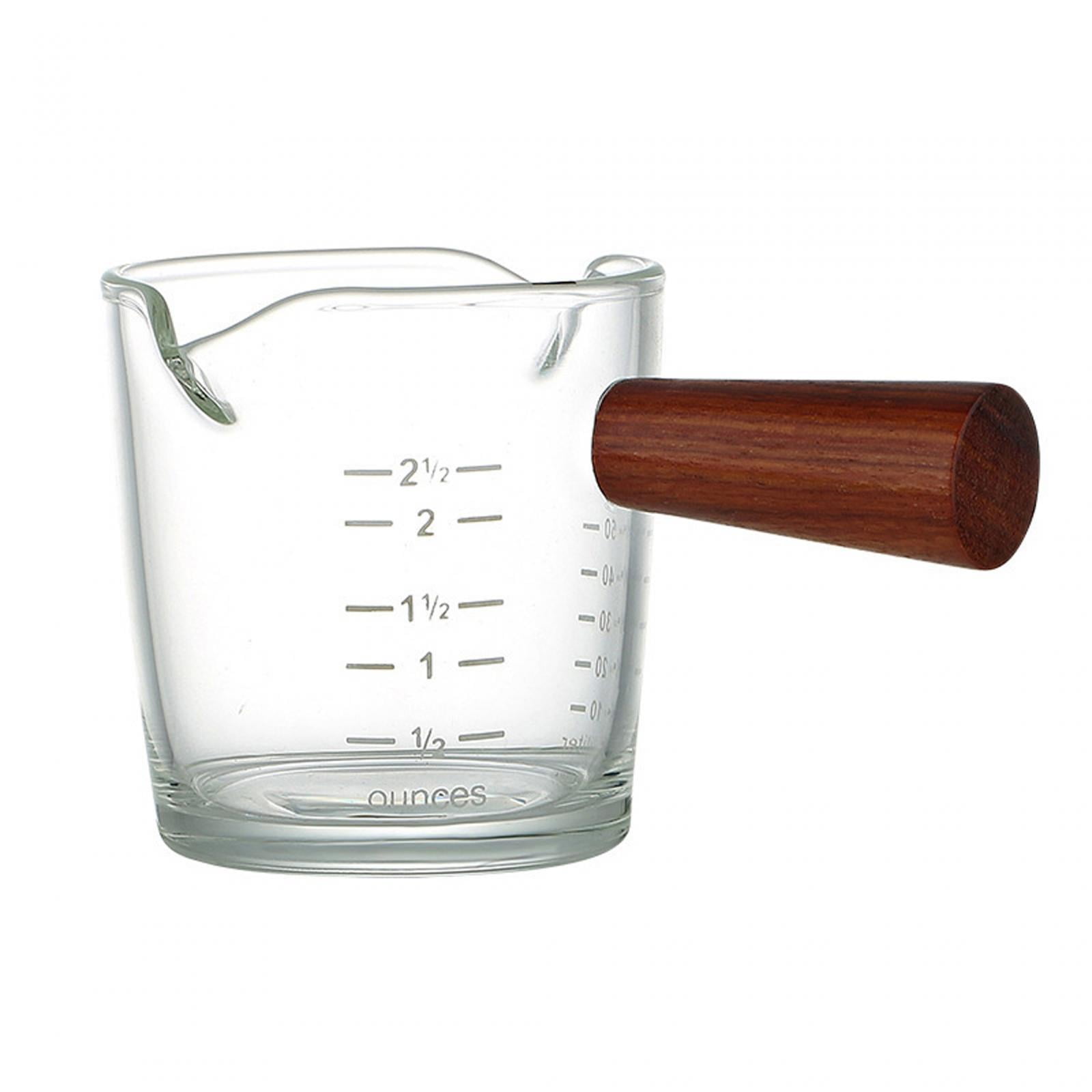 Bothyi - 100ml Espresso Vaso Medidor Jarra Mango De Madera Para Jugo De Frutas
