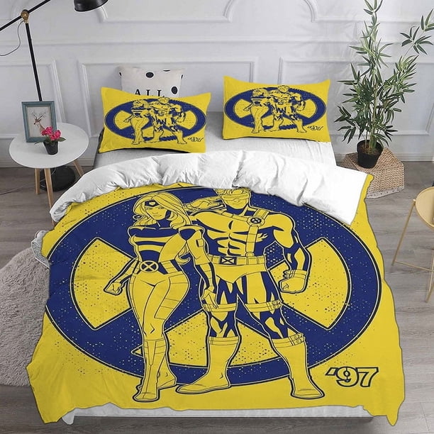 v2046 Bed Sheets Superhero Wolverine Bedding Sets Comforter Quilt Bed Cover Duvet Cover Pillow Case - Pieces Sets Kids Adult Size 3-Piece Bedding Set (1 Duvet Cover + 2 Pillow Shams) Bed Sheets ju2046